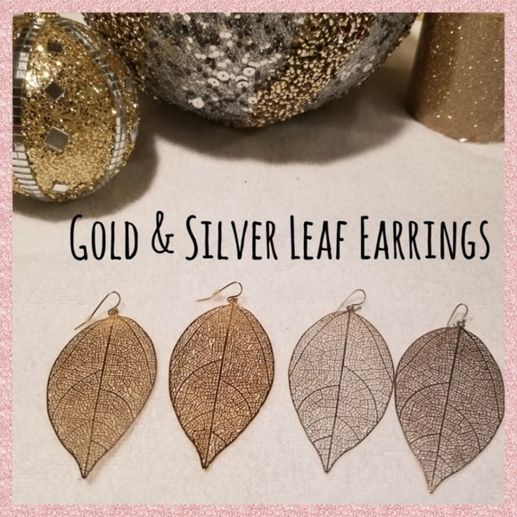 Avon Jewelry - Gold Leaf & Silver Leaf Earrings